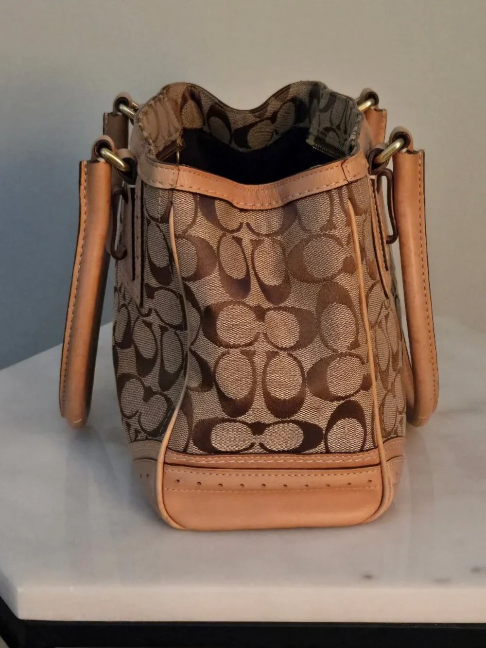 Coach Signature Canvas with Leather Trim - Picture 6 of 7